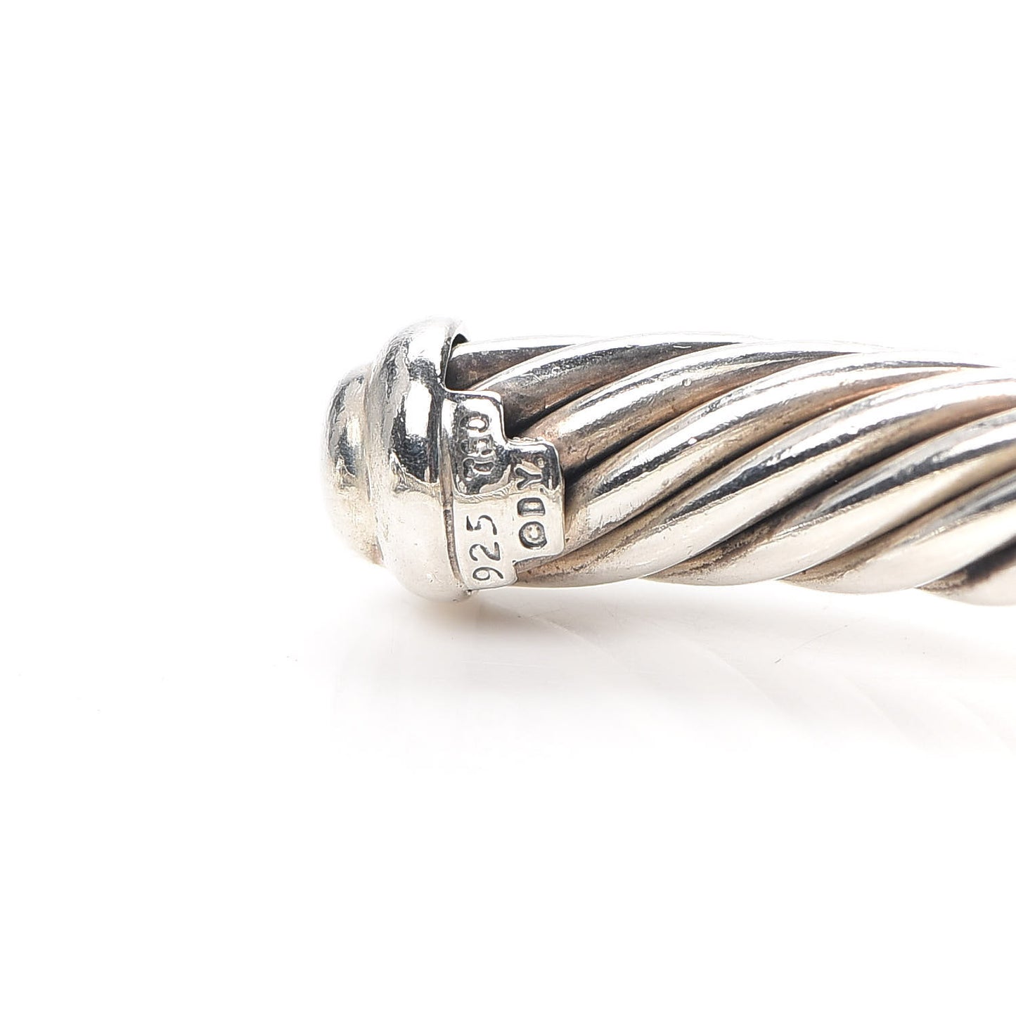 Sterling Silver 18K White Gold Diamond 7mm Cable Classics Station Bracelet