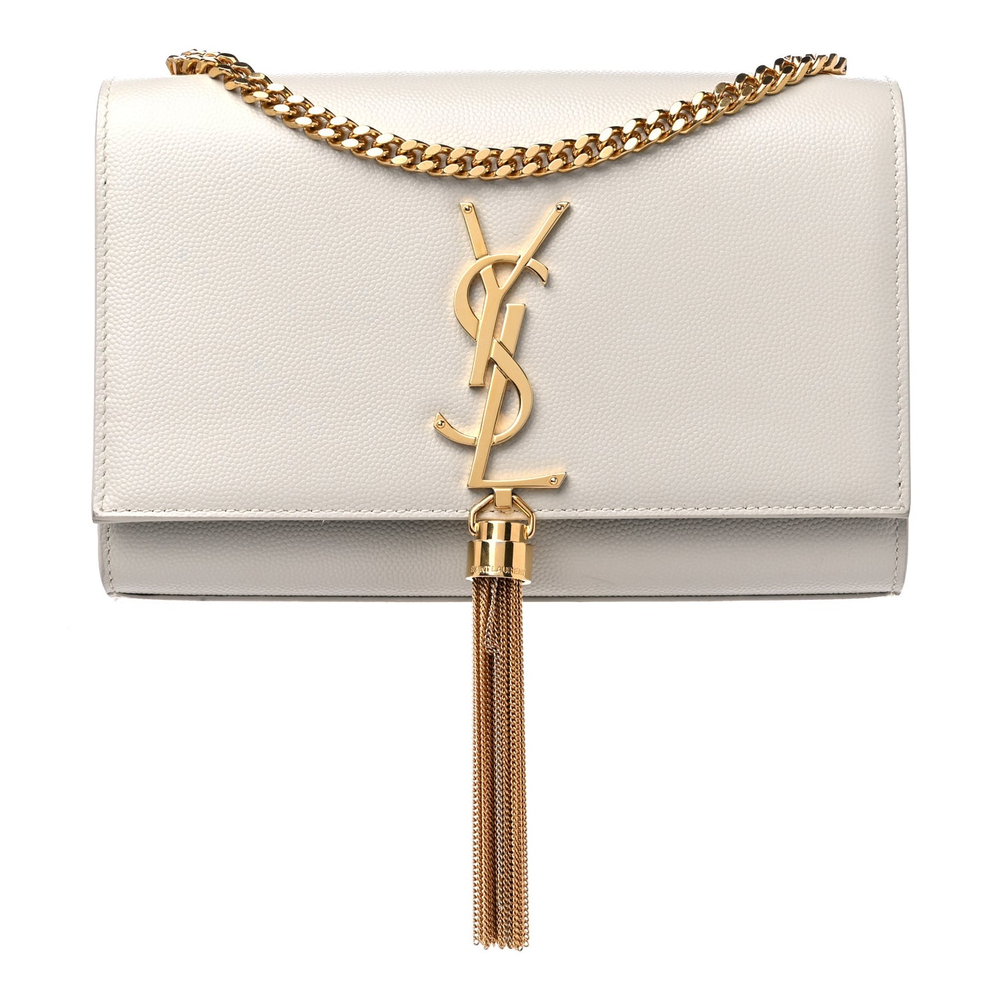 Grain De Poudre Small Classic Monogram Kate Tassel Satchel Crema Soft