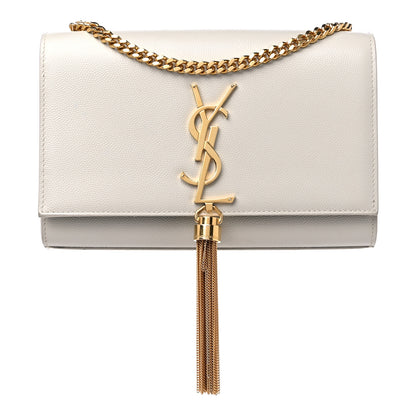Saint Laurent Grain De Poudre Small Classic Monogram Kate Tassel Satchel Crema Soft 1 of 12