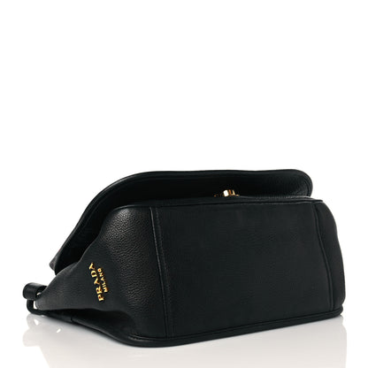 Prada Vitello Daino Logoi Embossed Flap Crossbody Black 3 of 10