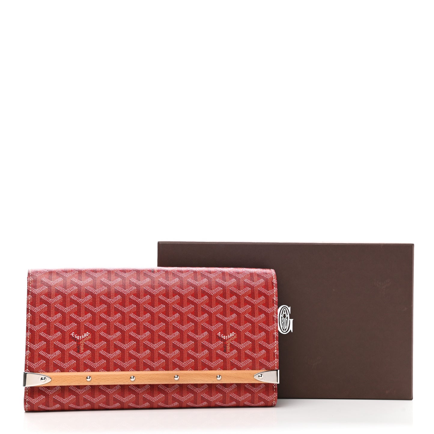 Goyardine Monte Carlo Bois Clutch Red