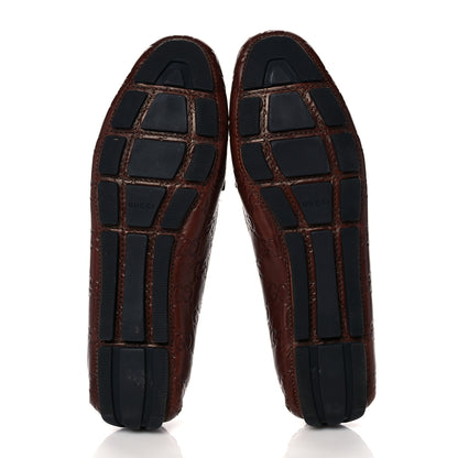 Gucci Calfskin Monogram Horsebit Guccissima Loafers 38.5 Brown 5 of 11
