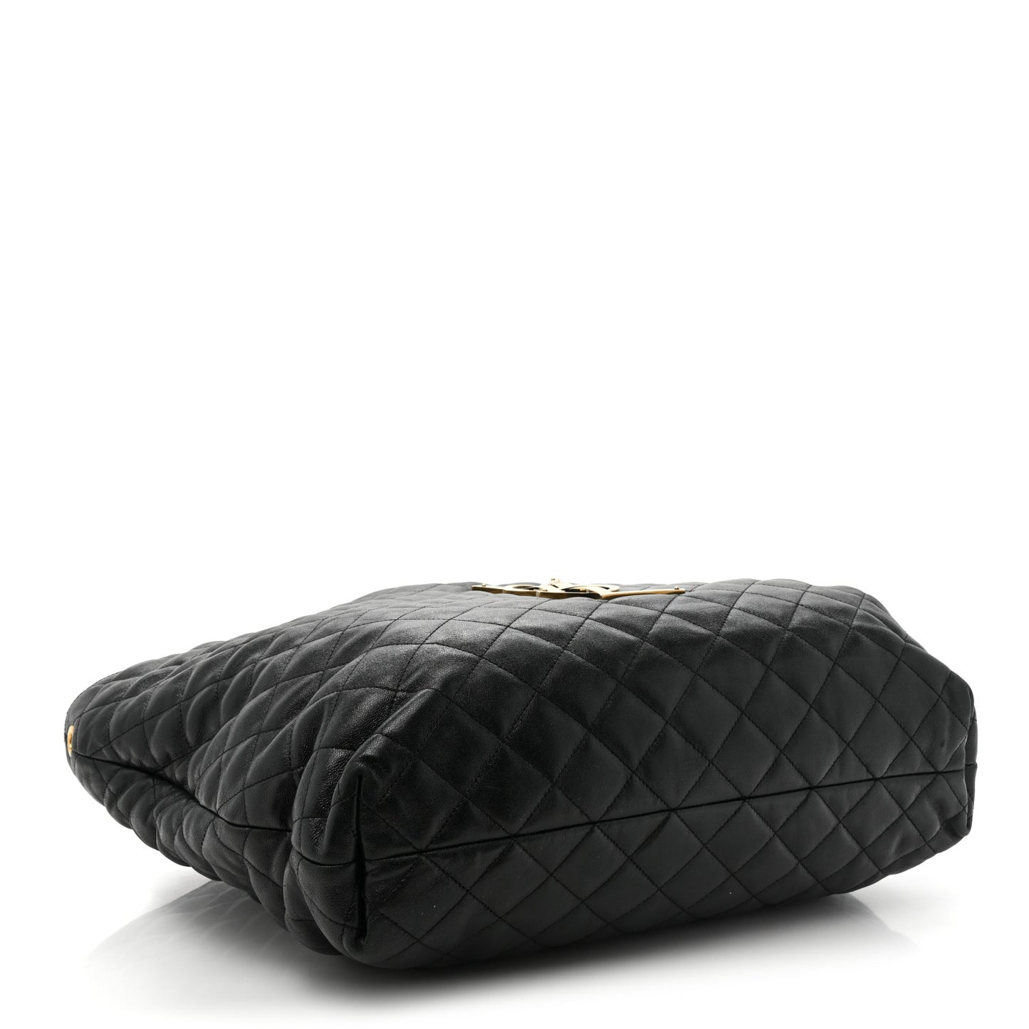 Lambskin Quilted Maxi Icare Shopping Tote Black