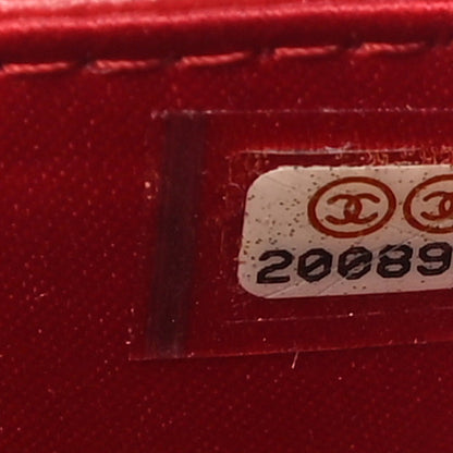 Chanel Lambskin Camellia Embossed Wallet On Chain WOC Red 8 of 19