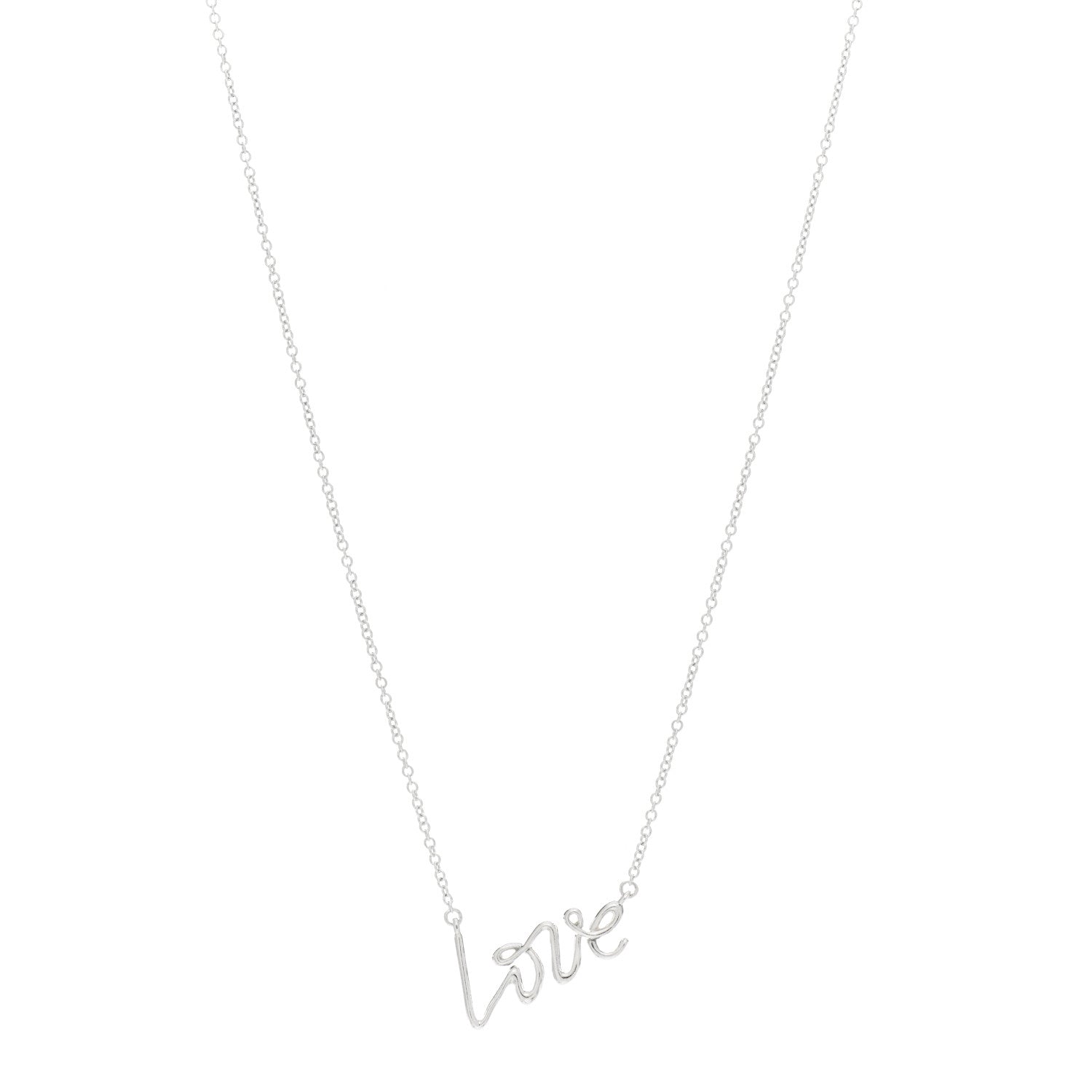 Tiffany Sterling Silver Paloma Picasso Graffiti Love Pendant Necklace 1 of 5