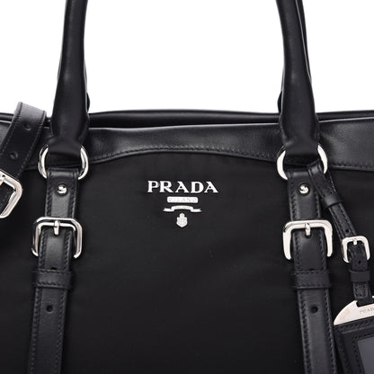 Prada Nylon Tessuto Soft Calf Tote Black 10 of 10