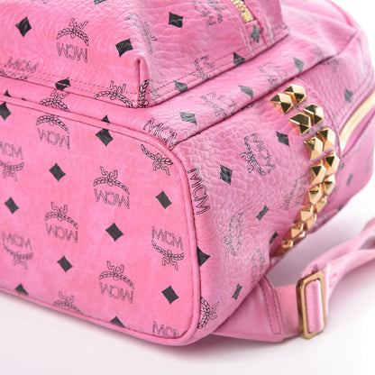 MCM Visetos Small Side Stud Stark Backpack Pink 6 of 10