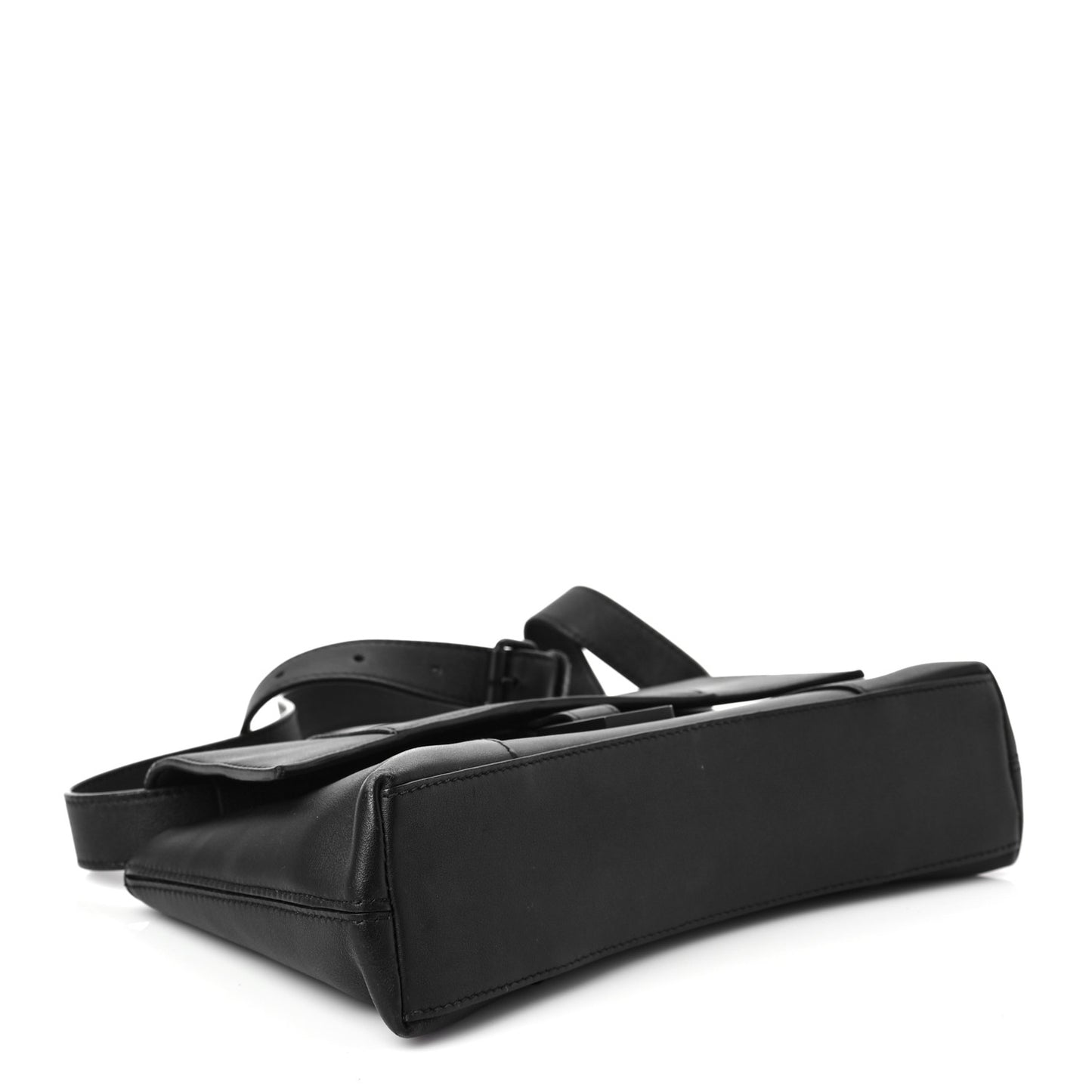 Semi Shiny Smooth Calfskin Monochrome XS Downtown Shoulder Bag Black