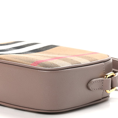 Burberry Giant Check Calfskin Small Camera Bag Grey Mink 9 of 9