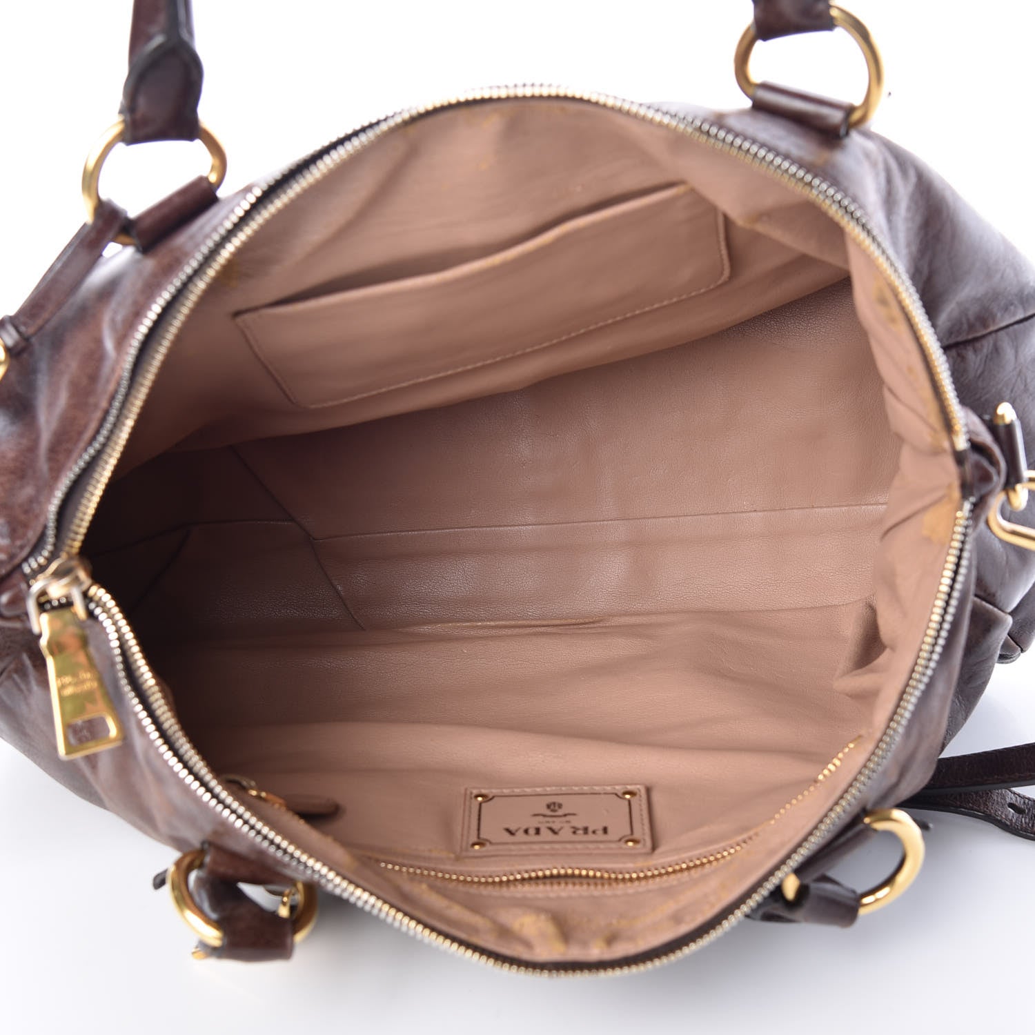 Prada Vitello Shine Shopping Satchel Brown 5 of 23