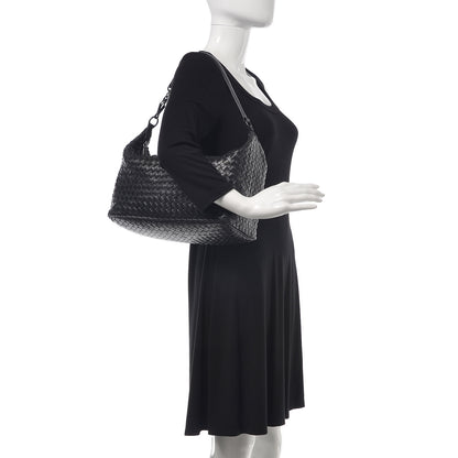 Bottega Veneta Nappa Intrecciato Shoulder Bag Black 2 of 17