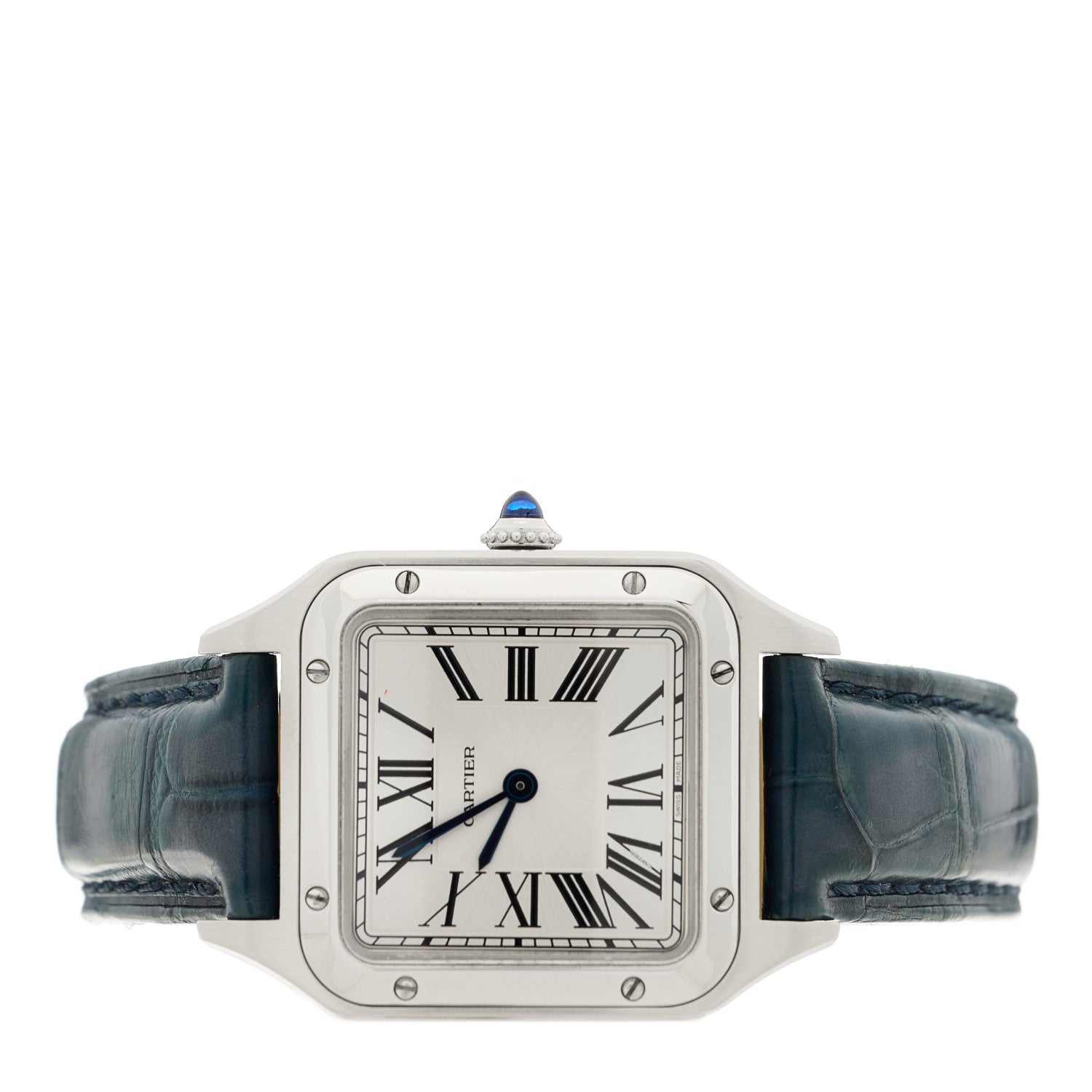 Cartier Stainless Steel Alligator 27.5mm Santos Dumont Quartz Watch 2 of 5