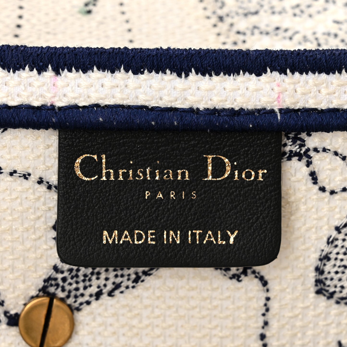 Canvas Embroidered Around the World Saddle Bag Blue