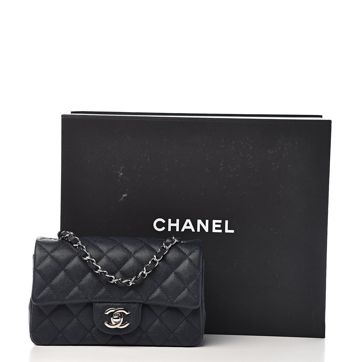Chanel Caviar Quilted Mini Rectangular Flap Navy 11 of 11