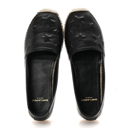 Saint Laurent Nappa Embossed Stars Espadrilles 35.5 Black 2 of 11
