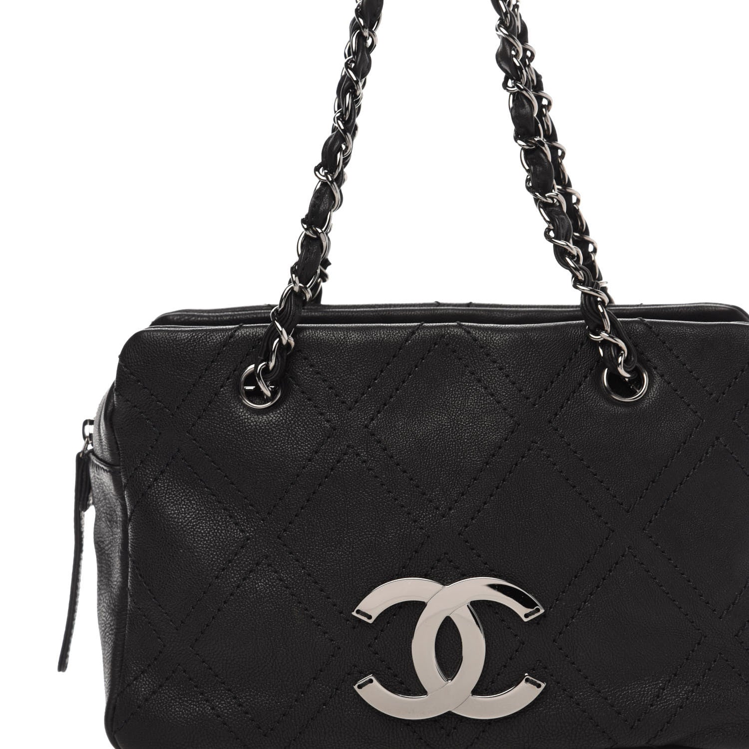 Chanel Calfskin Diamond Stitch Tote Black 11 of 11