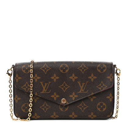 Louis Vuitton Monogram Pochette Felicie Chain Wallet Fuchsia 1 of 12