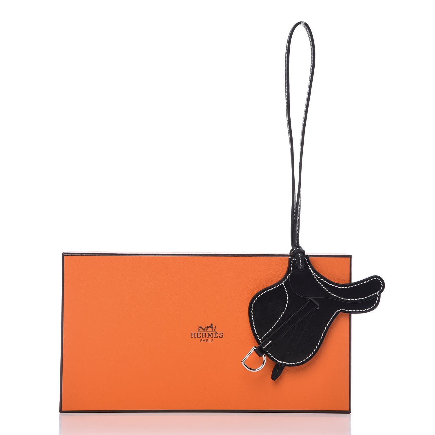 Hermes Box Paddock Selle Horse Saddle Bag Charm Black 4 of 4