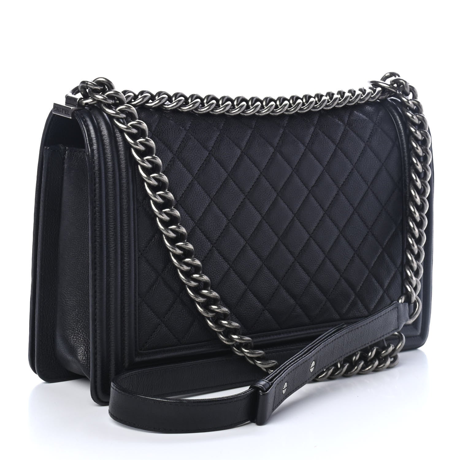 Chanel Grained Calfskin Quilted New Medium Boy Flap Black 2 of 4