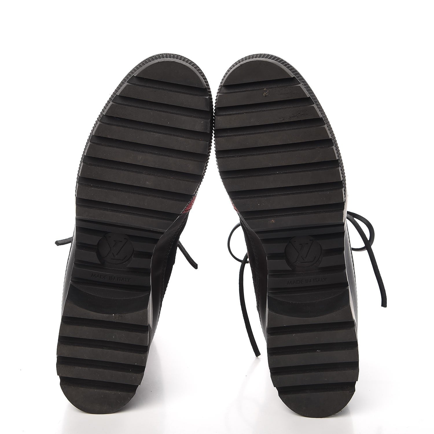 Louis Vuitton Suede Calfskin Damier Azur Overcloud Laureate Platform Desert Boots 38.5 Black 5 of 8