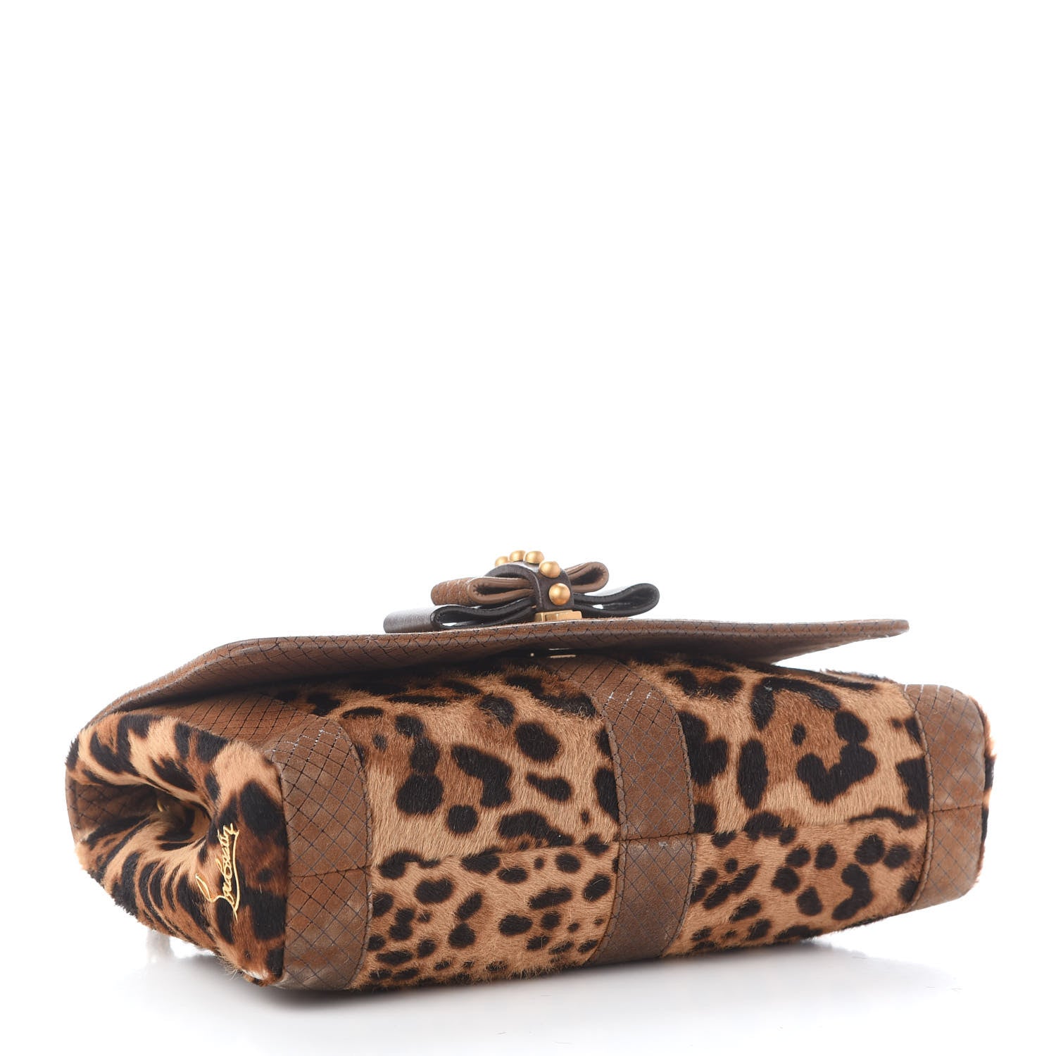 Christian Louboutin Pony Hair Leopard Print Sweet Charity Shoulder Bag Brown 4 of 12