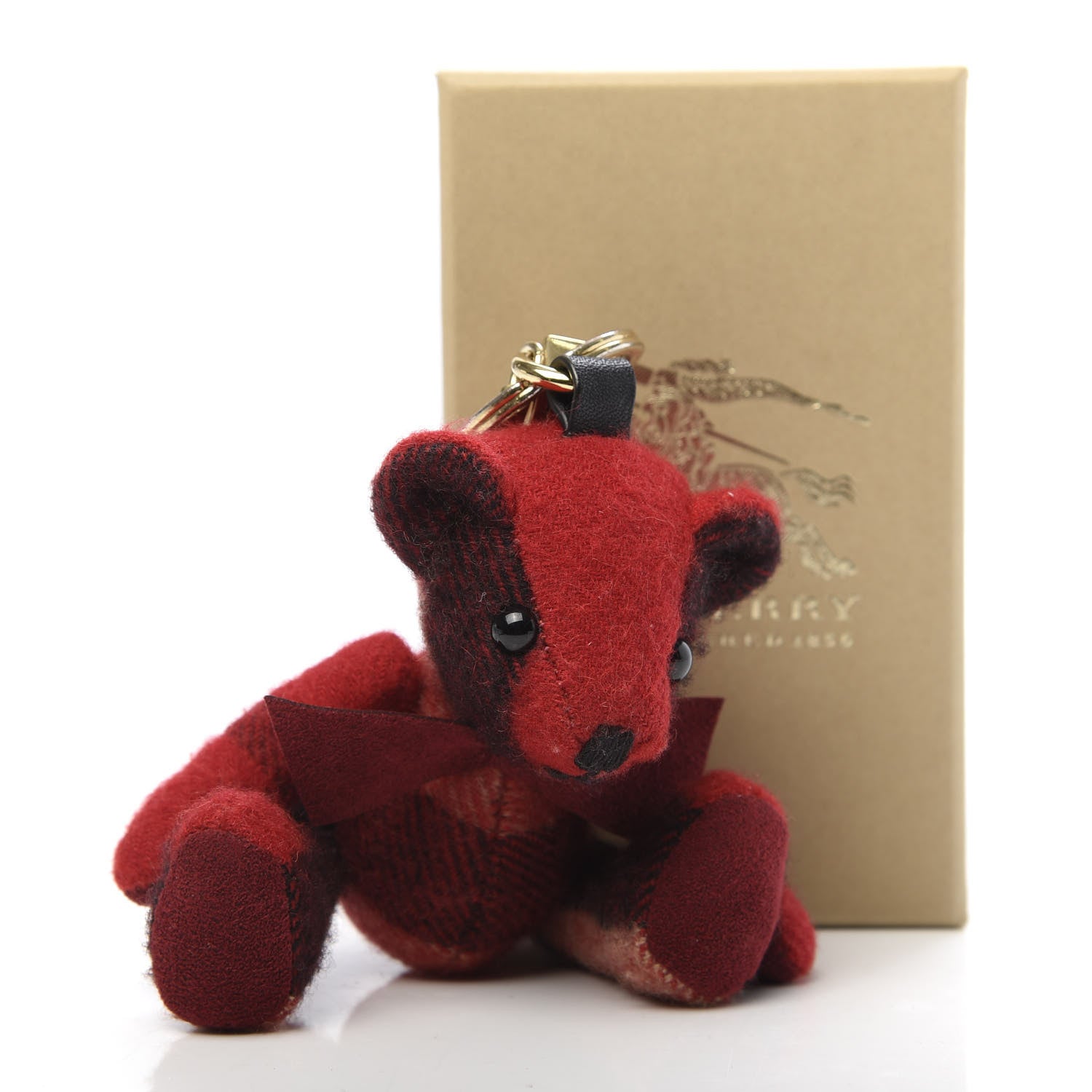 Burberry Cashmere Check Thomas Bear Bag Charm Parade Red 4 of 4