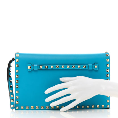 Valentino Garavani Nappa Rockstud Wristlet Clutch Parrot 2 of 6