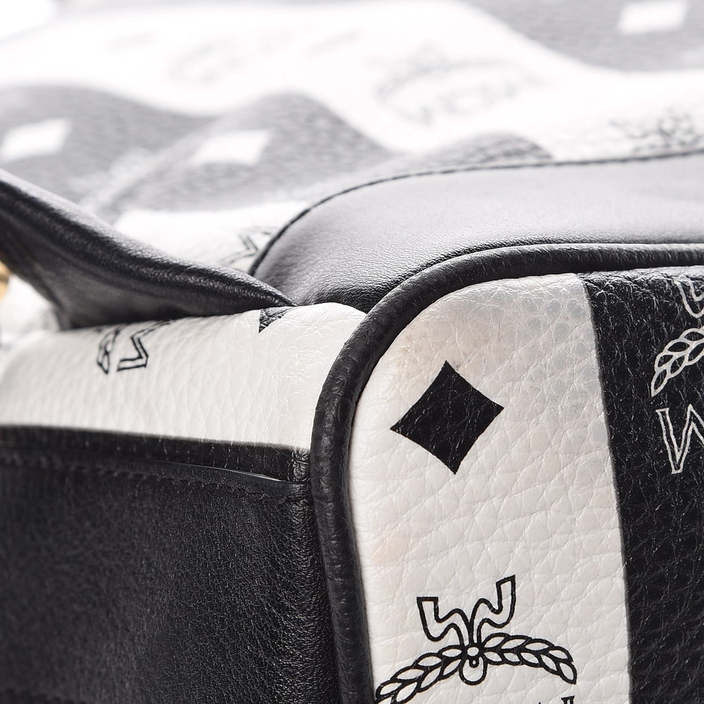 Striped Visetos Studded Medium Stark M Backpack Black White