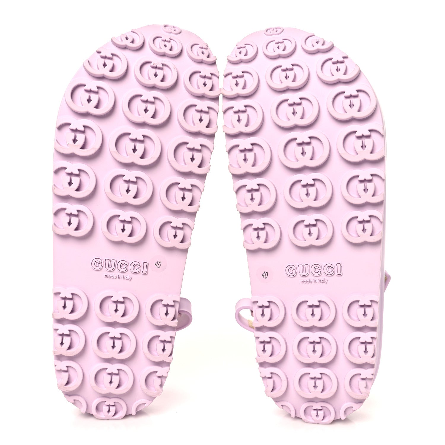 Gucci Soft Rubber Horsebit Touch Womens Strapped Sandals 40 Talc Pink 6 of 9