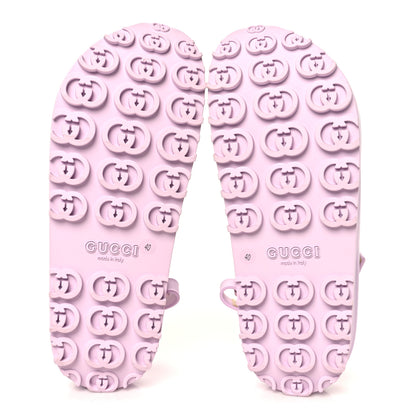 Gucci Soft Rubber Horsebit Touch Womens Strapped Sandals 40 Talc Pink 6 of 9