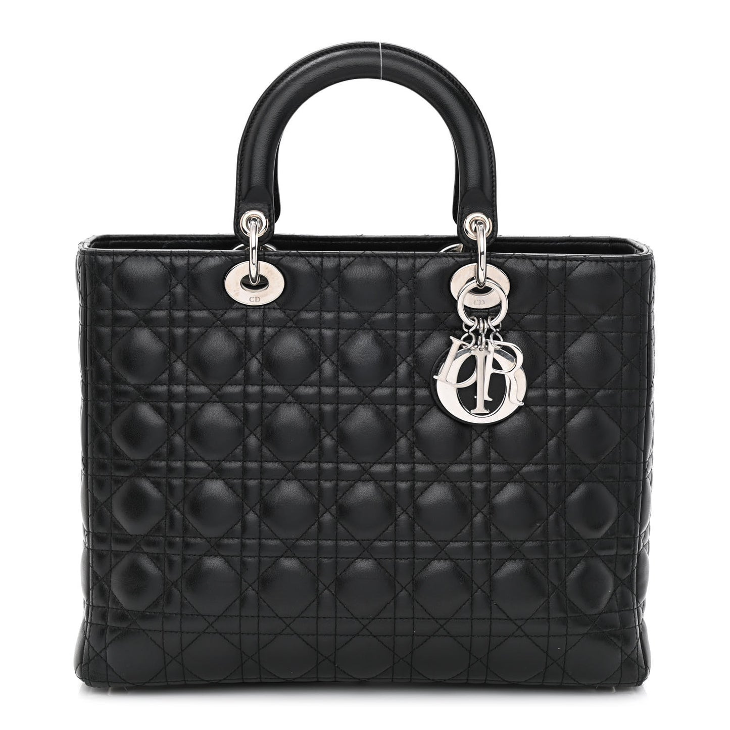 Lambskin Cannage Large Lady Dior Black