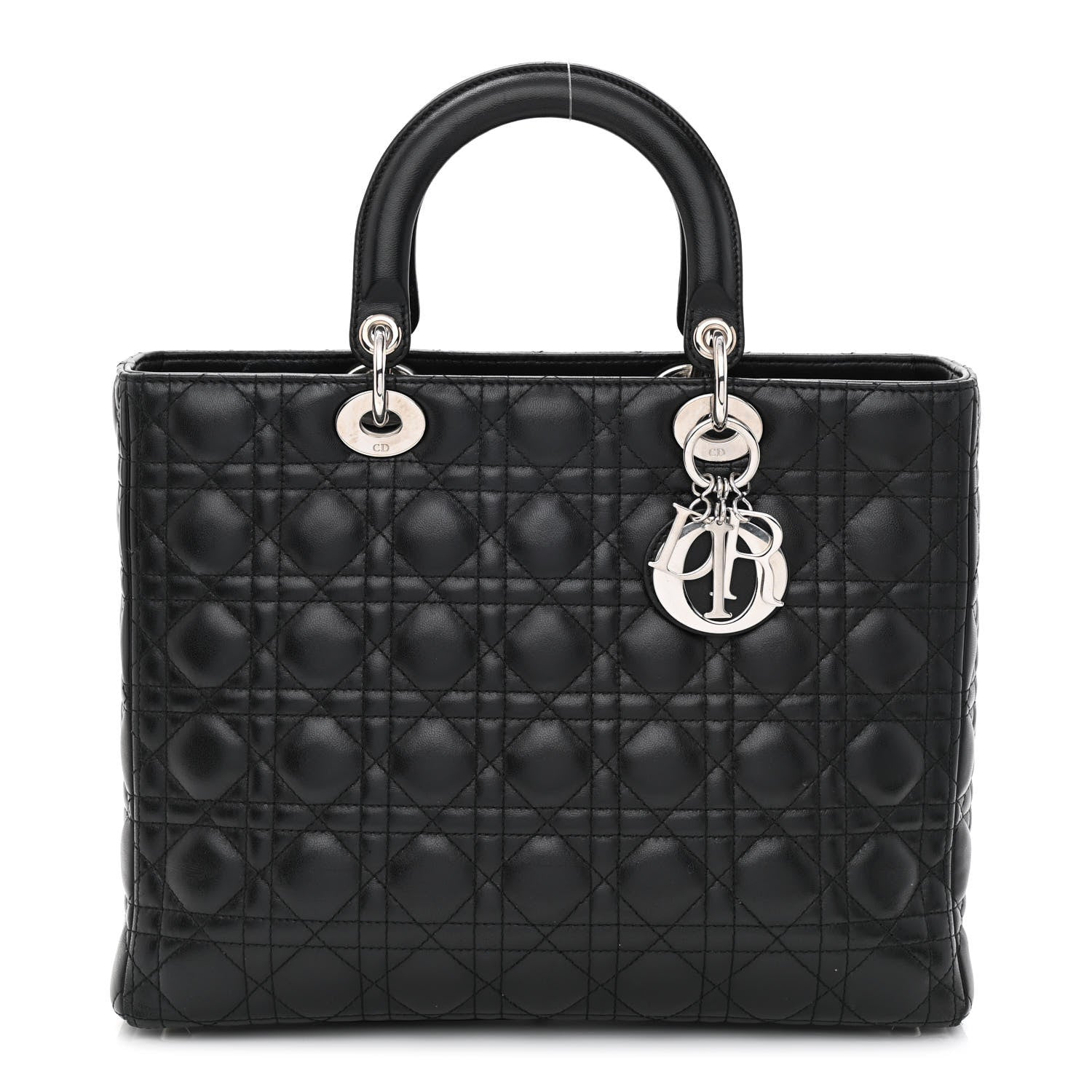 Christian Dior Lambskin Cannage Large Lady Dior Black 1 of 15
