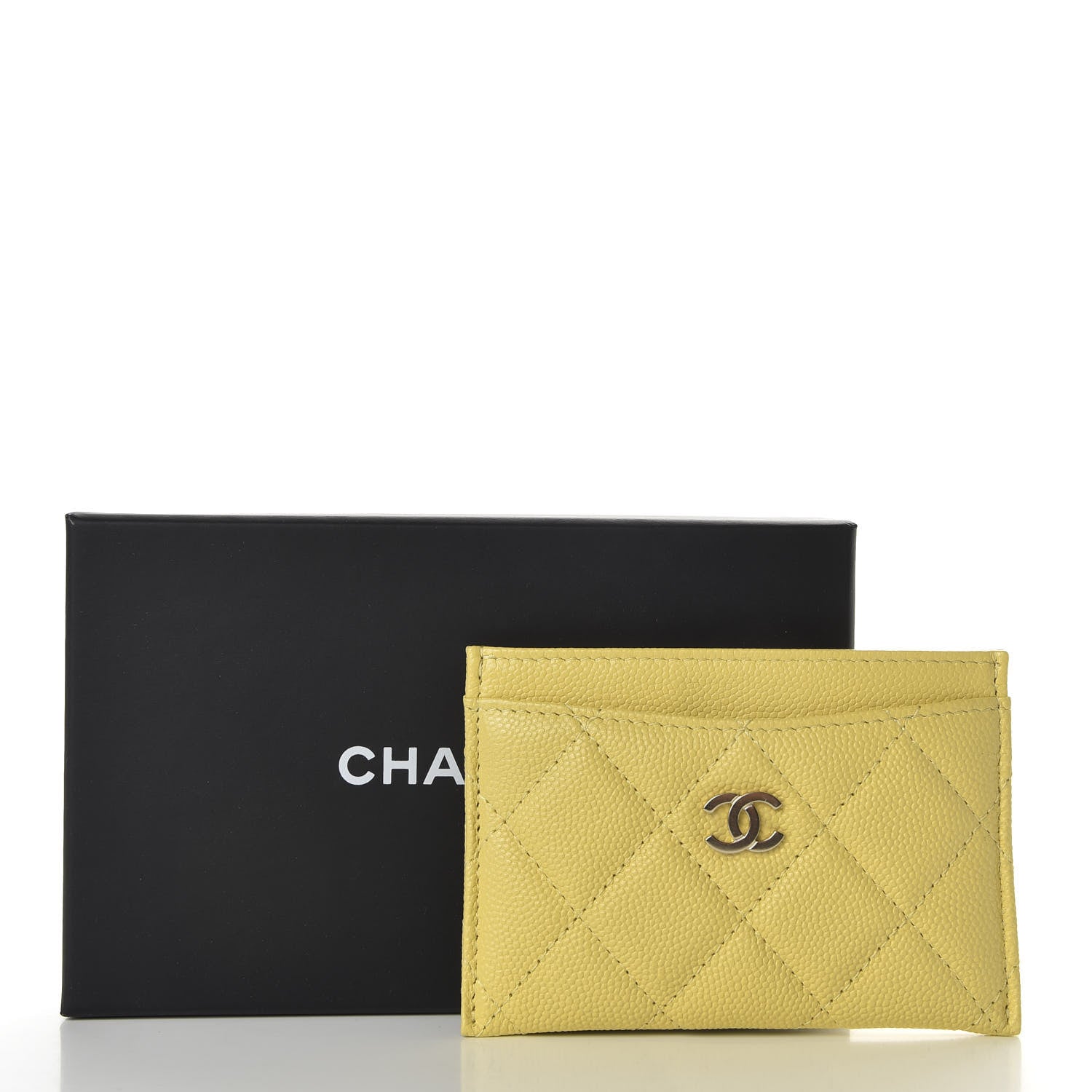Chanel Caviar Quilted Card Holder Yellow 8 of 8