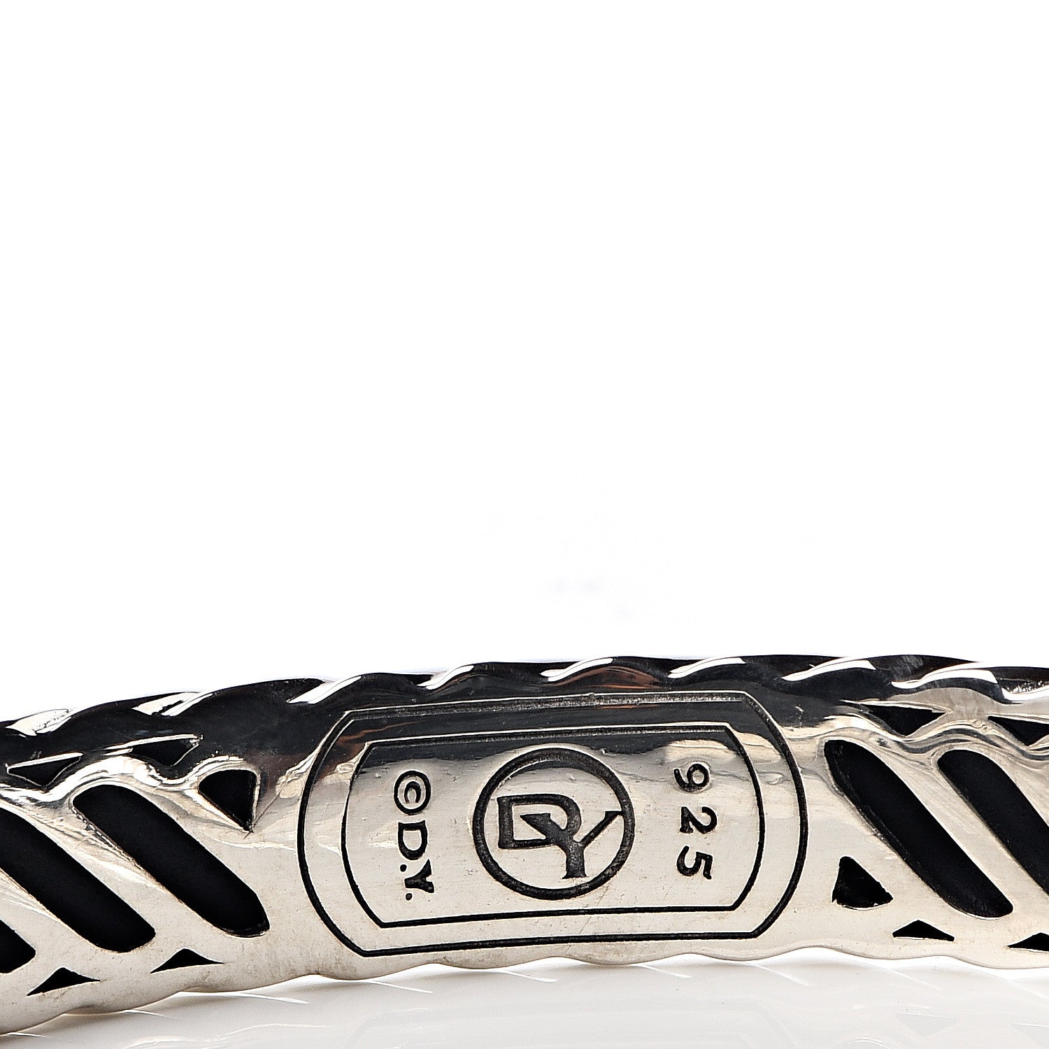 David Yurman Sterling Silver Diamond 10mm Sculpted Cable Bracelet 4 of 4