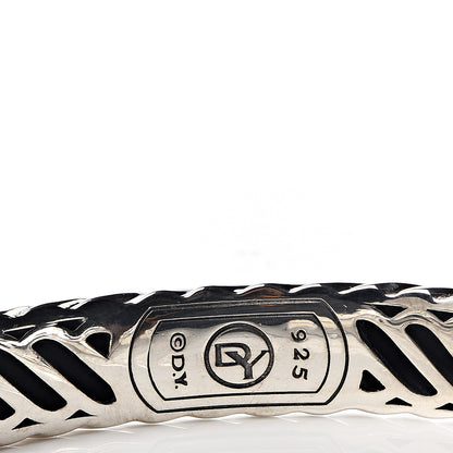 David Yurman Sterling Silver Diamond 10mm Sculpted Cable Bracelet 4 of 4