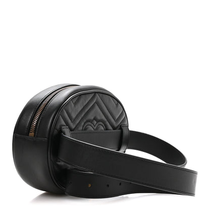 Gucci Calfskin Matelasse GG Marmont Belt Bag 95 38 Black 3 of 10