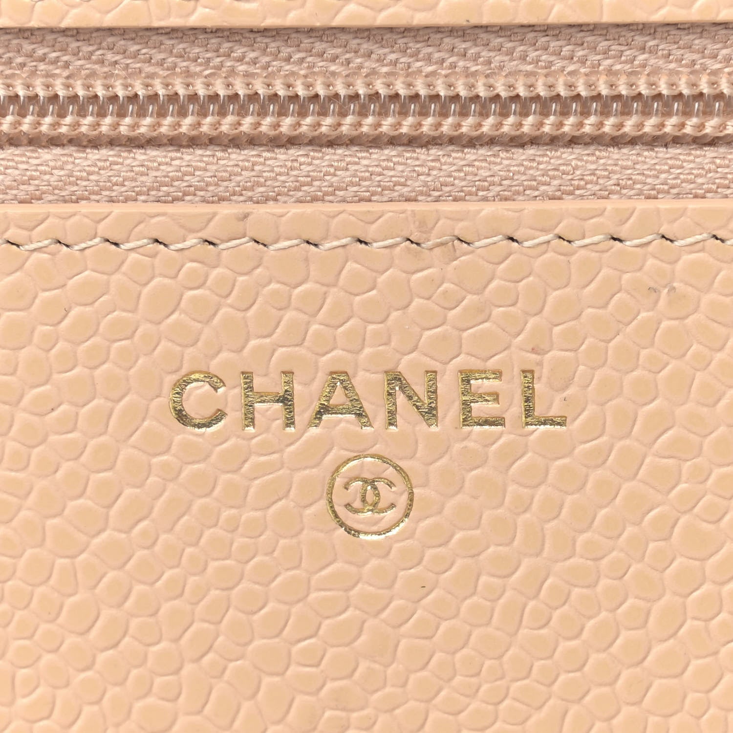 Chanel Caviar Quilted Wallet On Chain WOC Beige 6 of 10