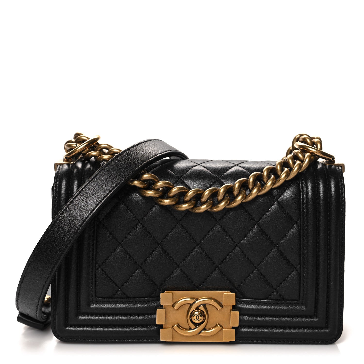 Chanel Lambskin Quilted Small Boy Flap Black 1 of 12