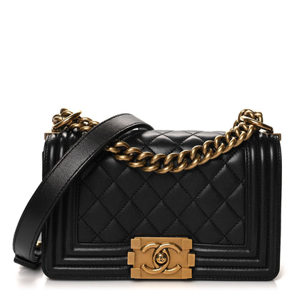 Chanel Lambskin Quilted Small Boy Flap Black 1 of 12