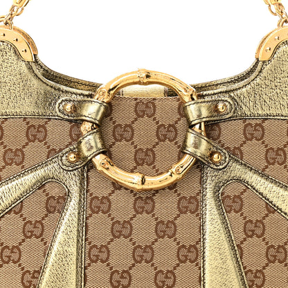 Gucci Monogram Bamboo Chain Tom Ford Shoulder Bag Metallic 8 of 12