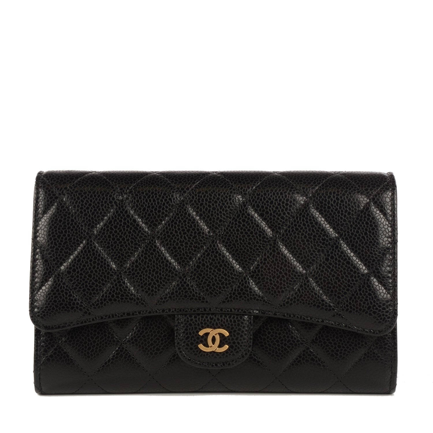Chanel Caviar Quilted Wallet With Chain Black 1 of 9