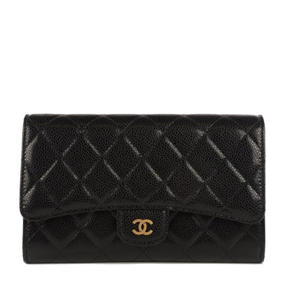 Chanel Caviar Quilted Wallet With Chain Black 1 of 9