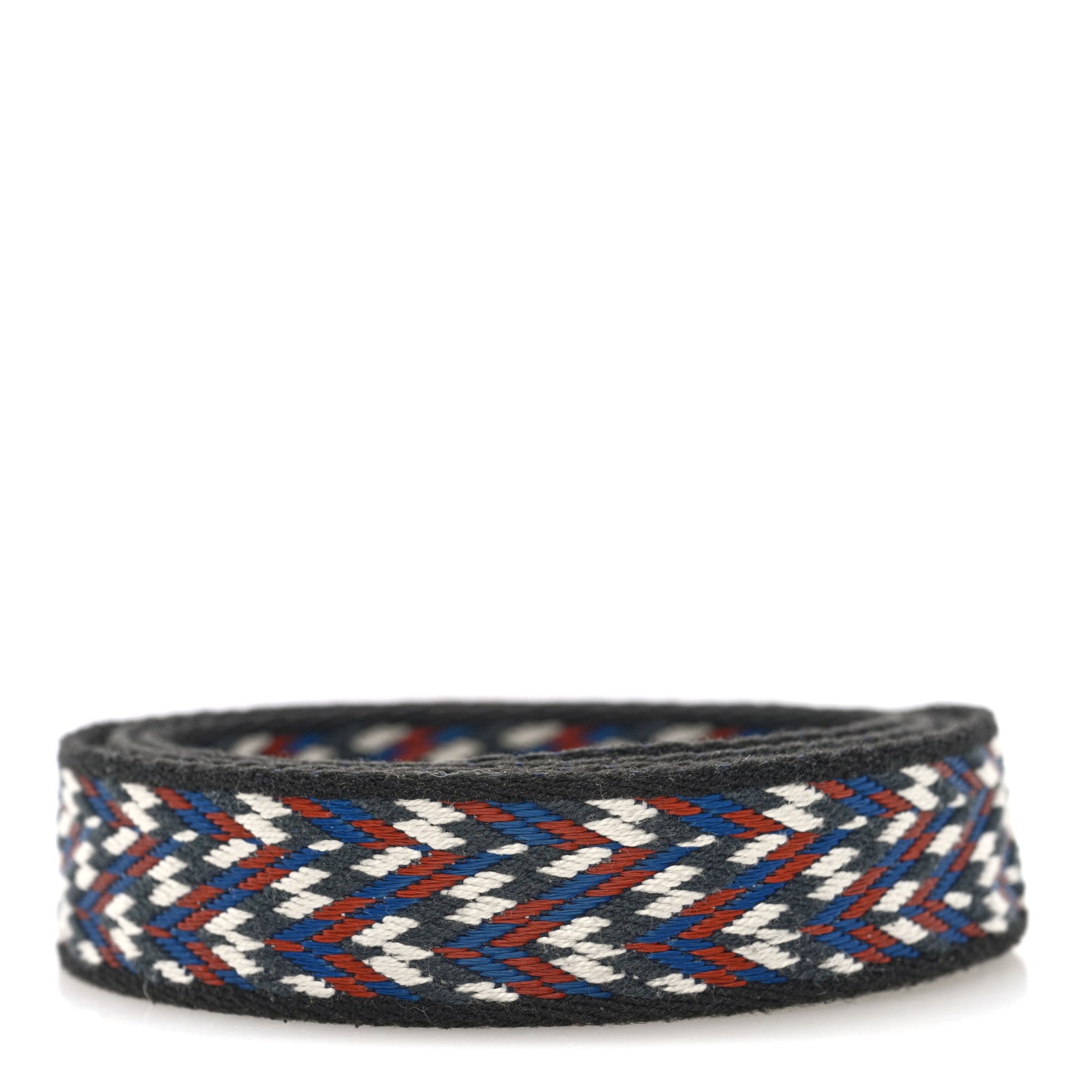 Hermes Toile Swift 25mm Sangle ZigZag Shoulder Strap Black White Deep Blue 2 of 4