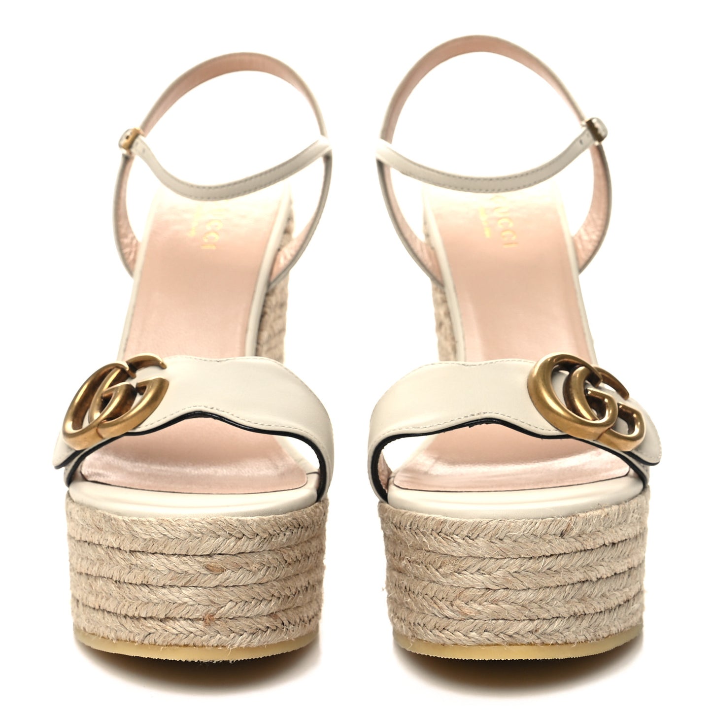 Lifford Calfskin Aitana Espadrille Platform 45/130mm Wedge Sandals 36.5 Mystic White