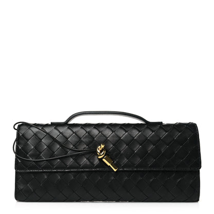 Bottega Veneta Nappa Intrecciato Long Andiamo Top Handle Clutch Black 1 of 9