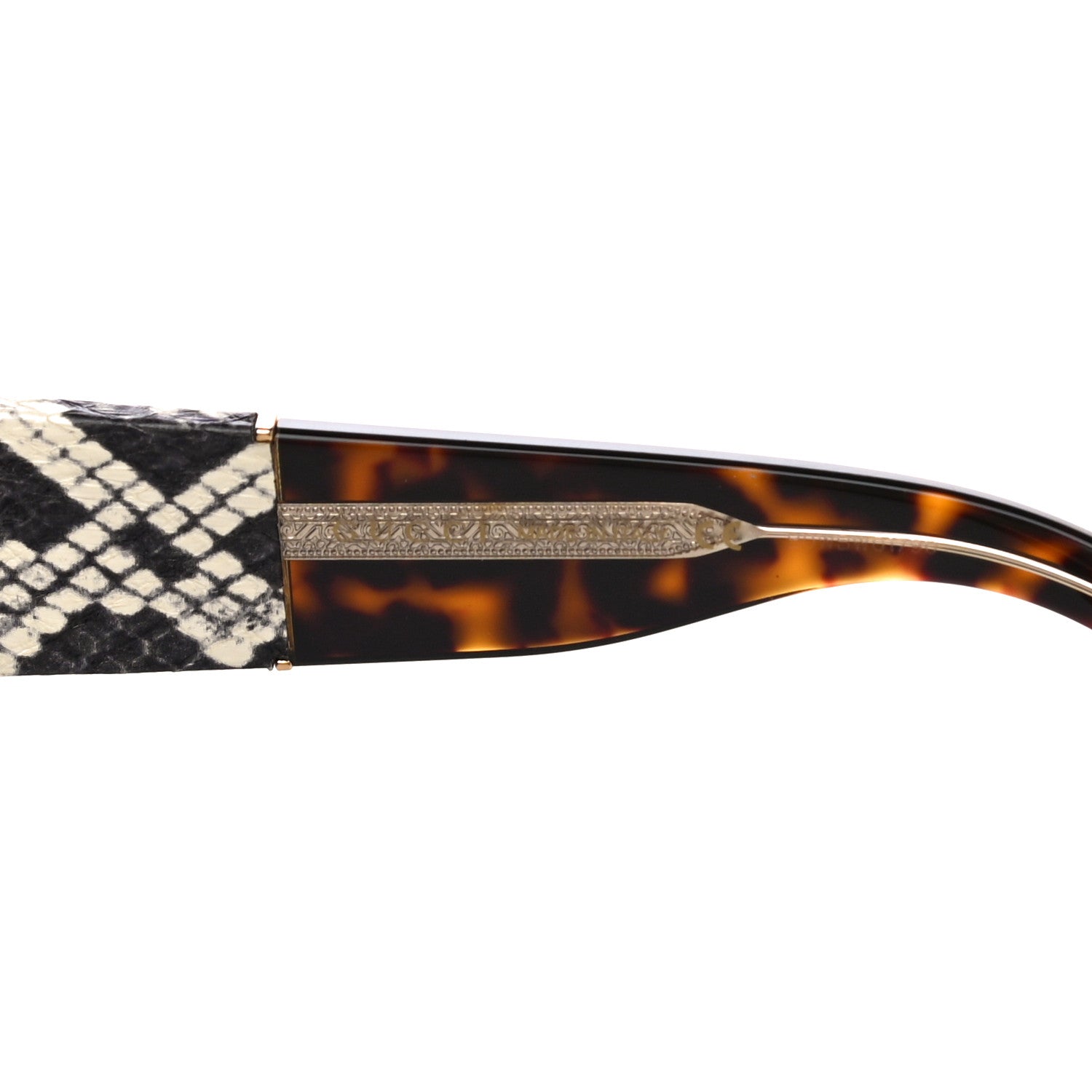 Gucci Snakeskin Acetate Square Sunglasses GG0484S Havana 7 of 8