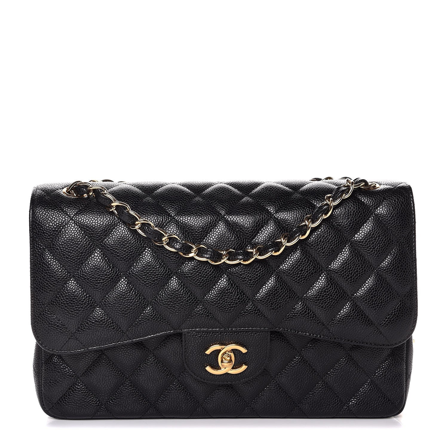 Chanel Caviar Quilted Jumbo Double Flap Black 1 of 8