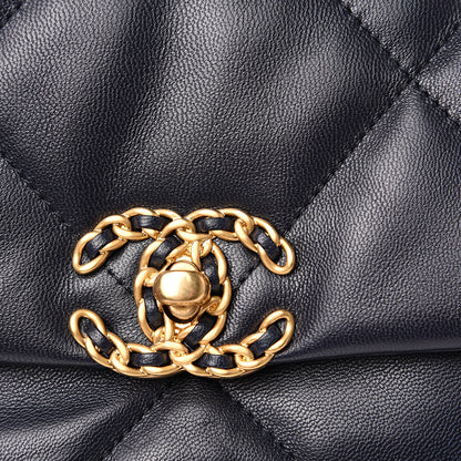 Chanel Goatskin Quilted Medium 19 Flap Navy Blue 9 of 12