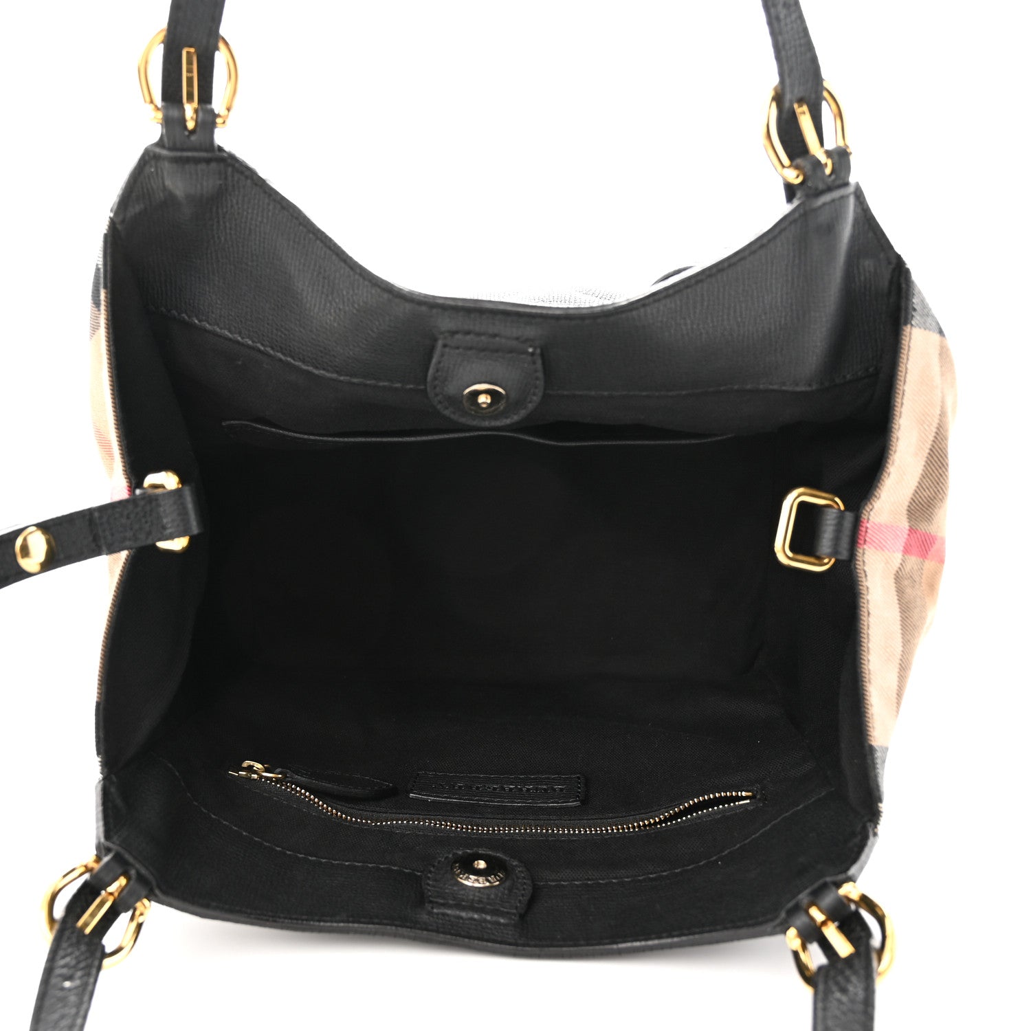 Burberry Grainy Calfskin House Check Small Canterbury Black 5 of 12