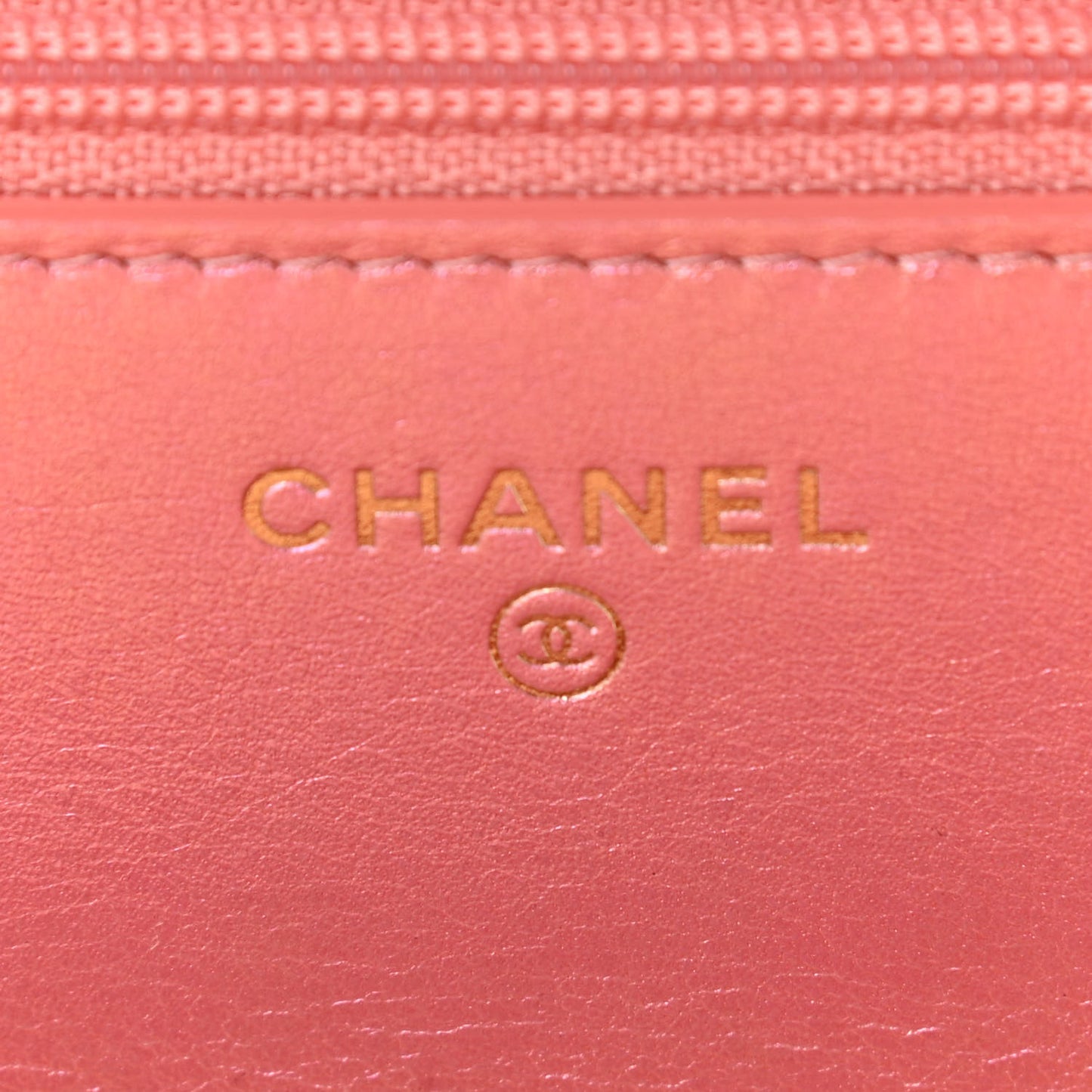 Iridescent Calfskin Quilted Chanel 19 Wallet On Chain WOC Pink